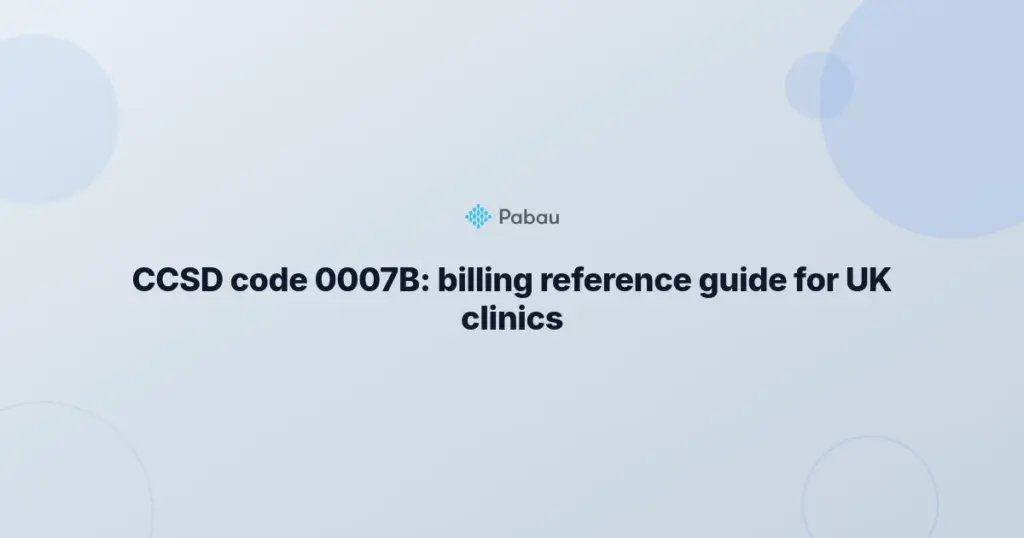 Ccsd Code 0007b