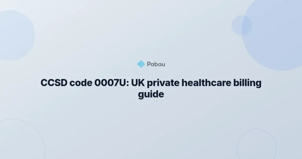 Ccsd Code 0007u