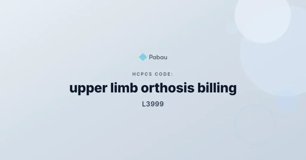 Hcpcs Code L3999