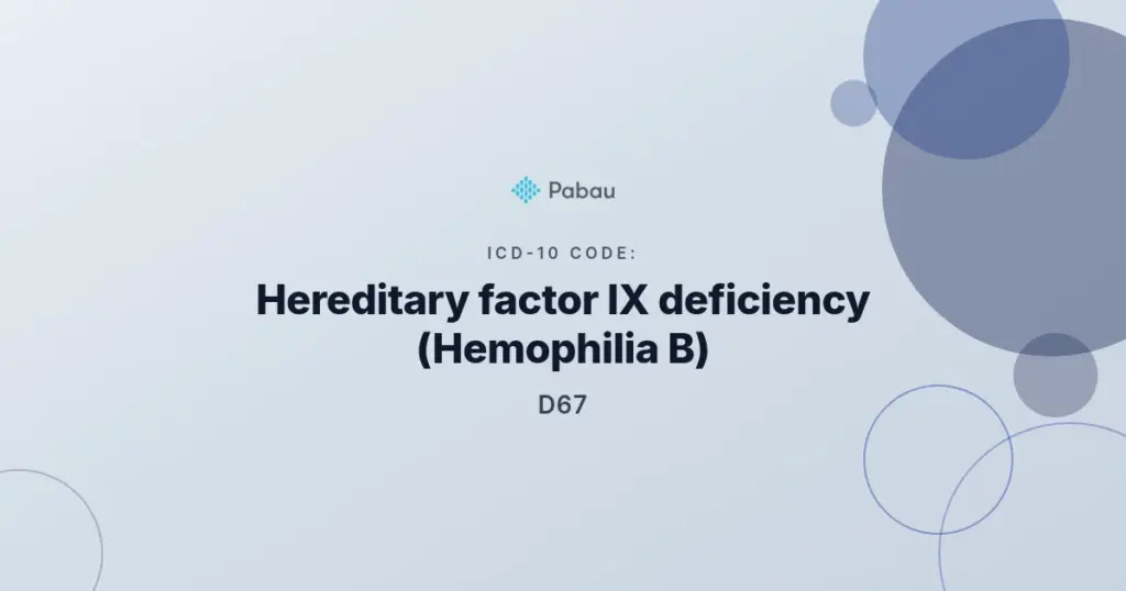 Icd 10 Code D67