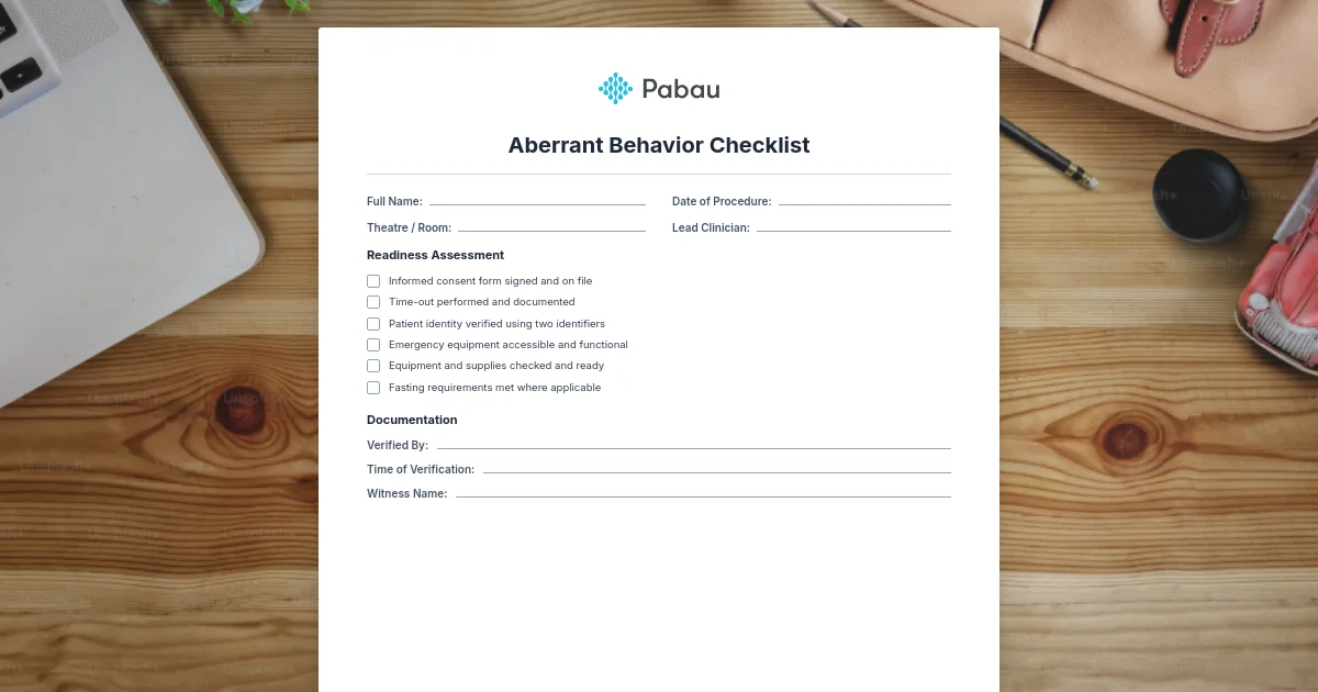 Aberrant behavior checklist: scoring, subscales and free PDF - Free PDF ...