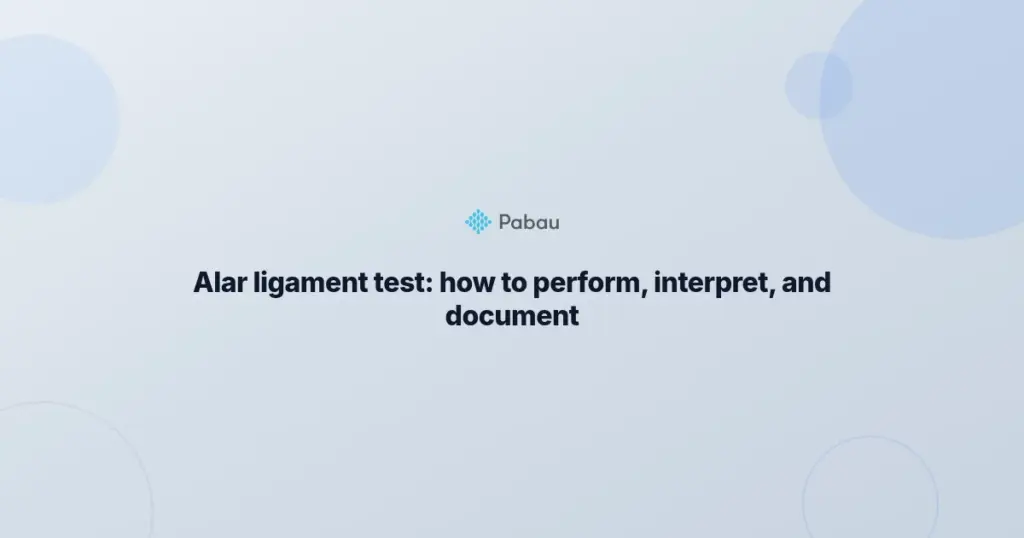 Alar Ligament Test