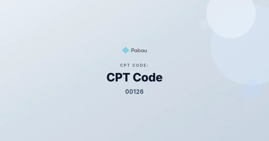 Cpt Code 00126