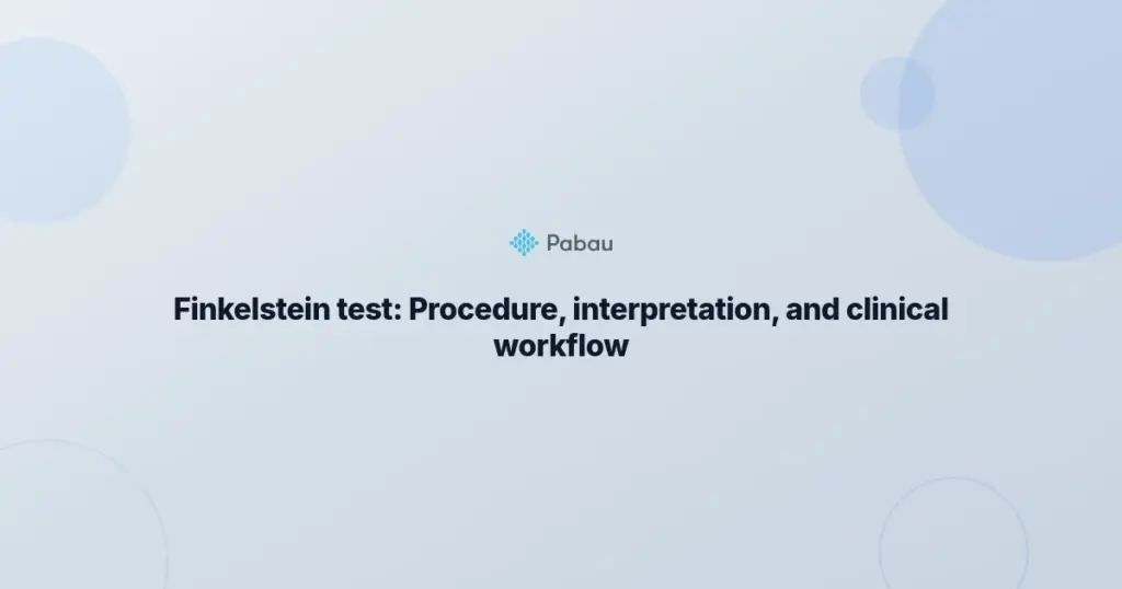 Finkelstein Test