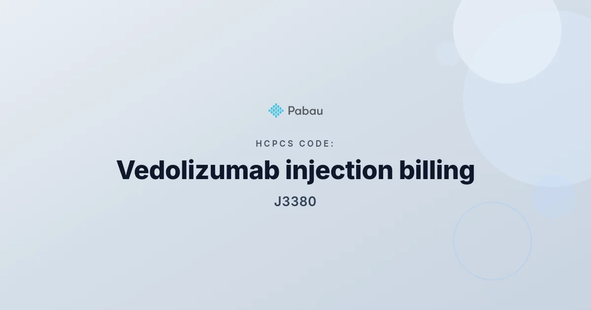 HCPCS code J3380: Vedolizumab Billing & Units (2026)