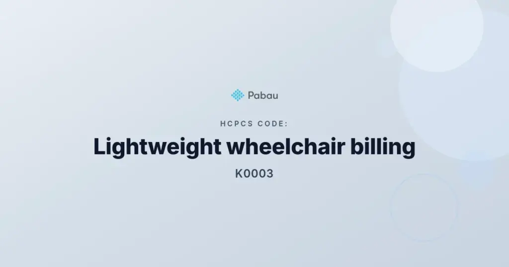 Hcpcs code K0003