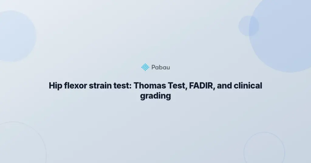 Hip Flexor Strain Test