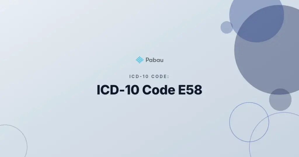 Icd 10 Code E58