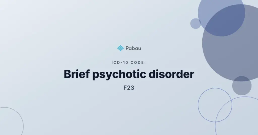 Icd 10 Code F23