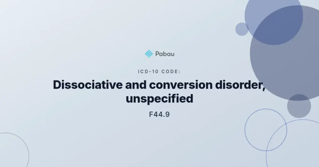 Icd 10 Code F449