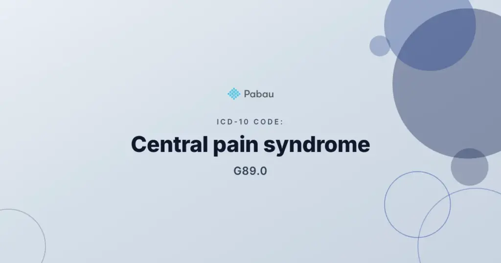 Icd 10 Code G890