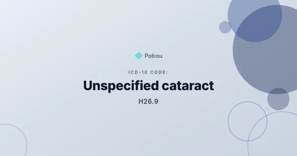Icd 10 Code H269