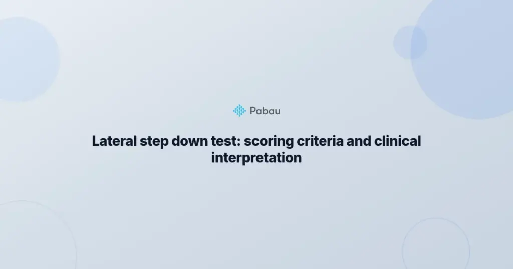 Lateral Step Down Test