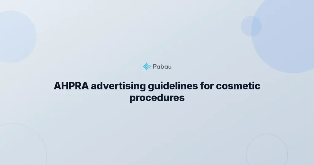 Ahpra Advertising Guidelines Cosmetic