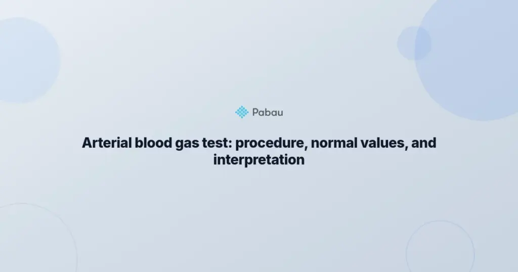 Arterial Blood Gas Test