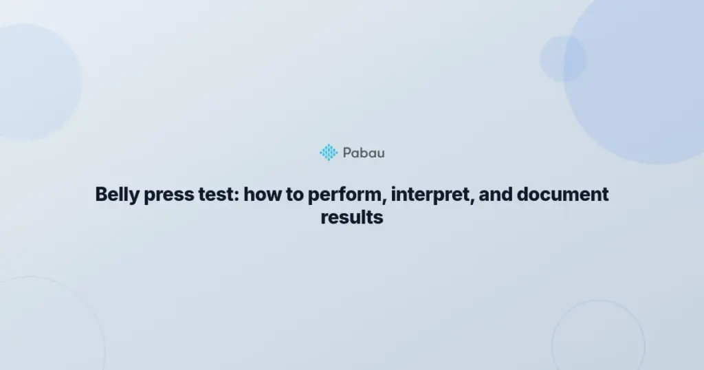 Belly Press Test