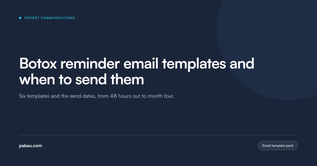 Pabau blog card: Botox reminder email templates and when to send them