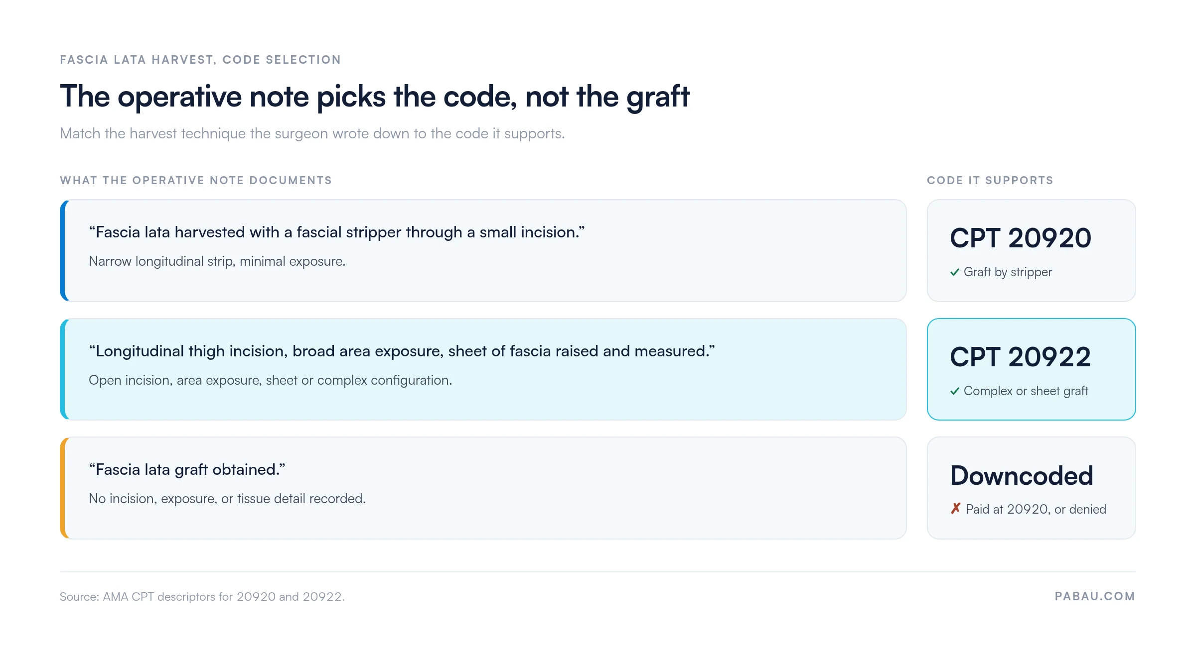 Decision panel matching operative note language to code