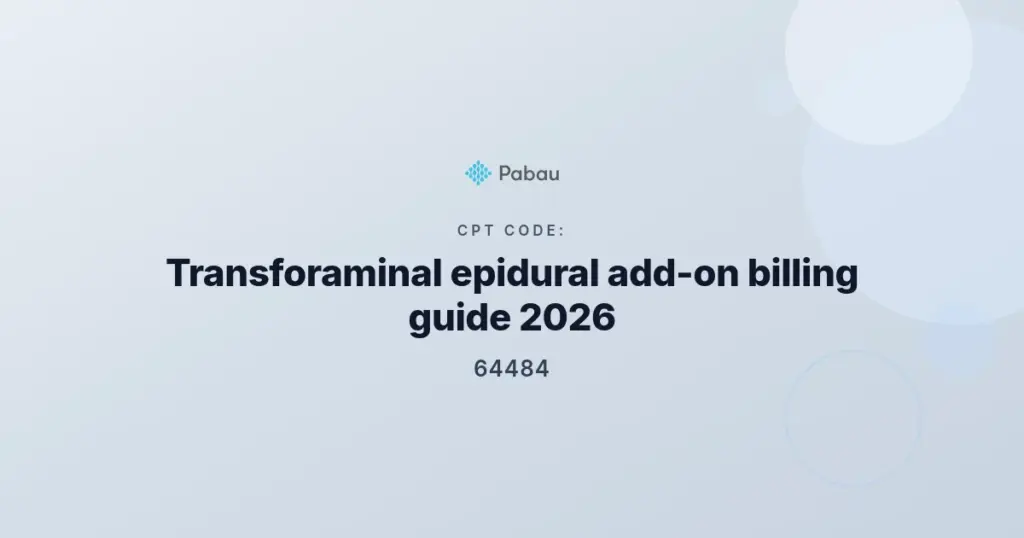 CPT code 64484 transforaminal epidural add-on billing guide