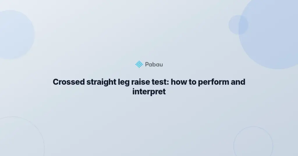 Crossed Straight Leg Raise Test