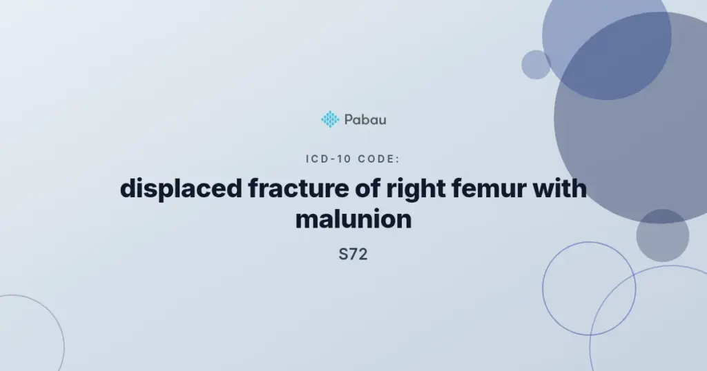 ICD-10 Code S72.021R: displaced fracture of right femur with malunion reference