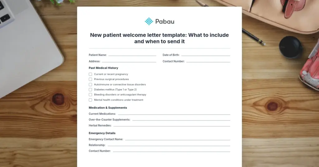 New Patient Welcome Letter