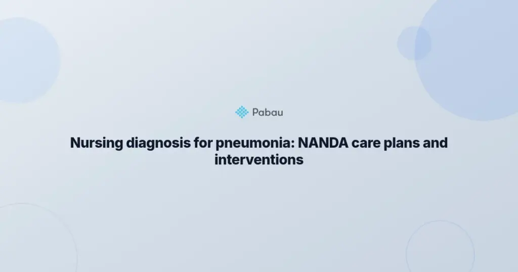 Nursing Diagnosis For Pneumonia