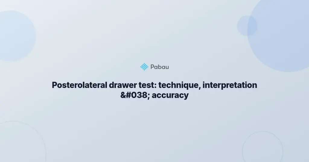 Posterolateral Drawer Test