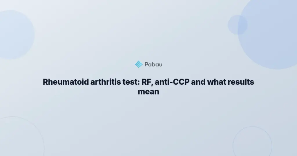 Rheumatoid Arthritis Test
