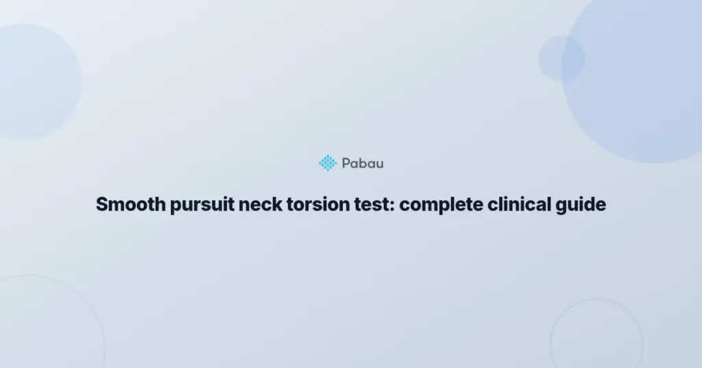 Smooth Pursuit Neck Torsion Test