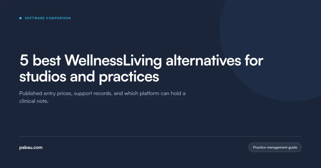 Pabau blog card: 5 best WellnessLiving alternatives for studios and practices