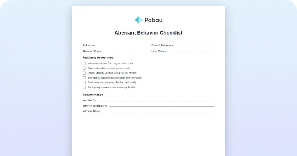 Aberrant behavior checklist: Understanding its use preview from Pabau