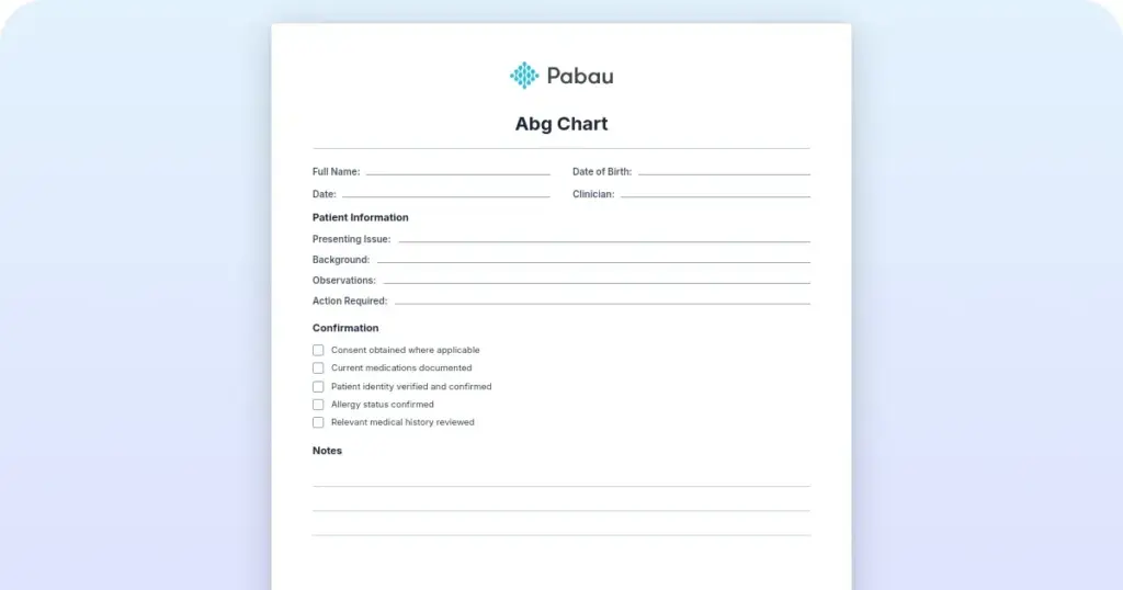 ABG chart: Free template download and use guide preview from Pabau