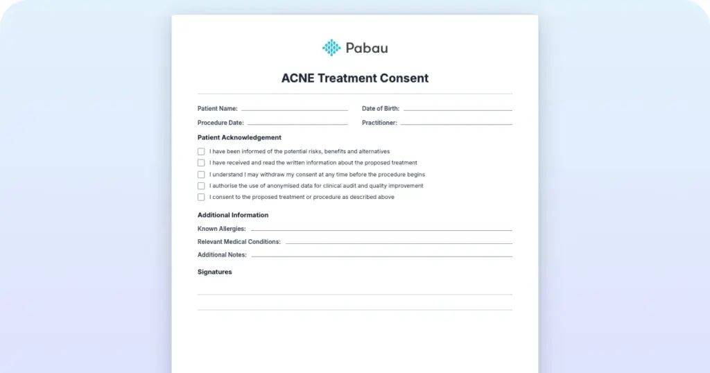 Acne Treatment Consent