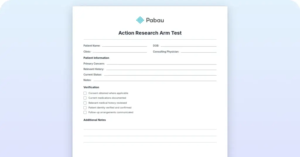 Action Research Arm Test (ARAT): Scoring and free PDF preview from Pabau