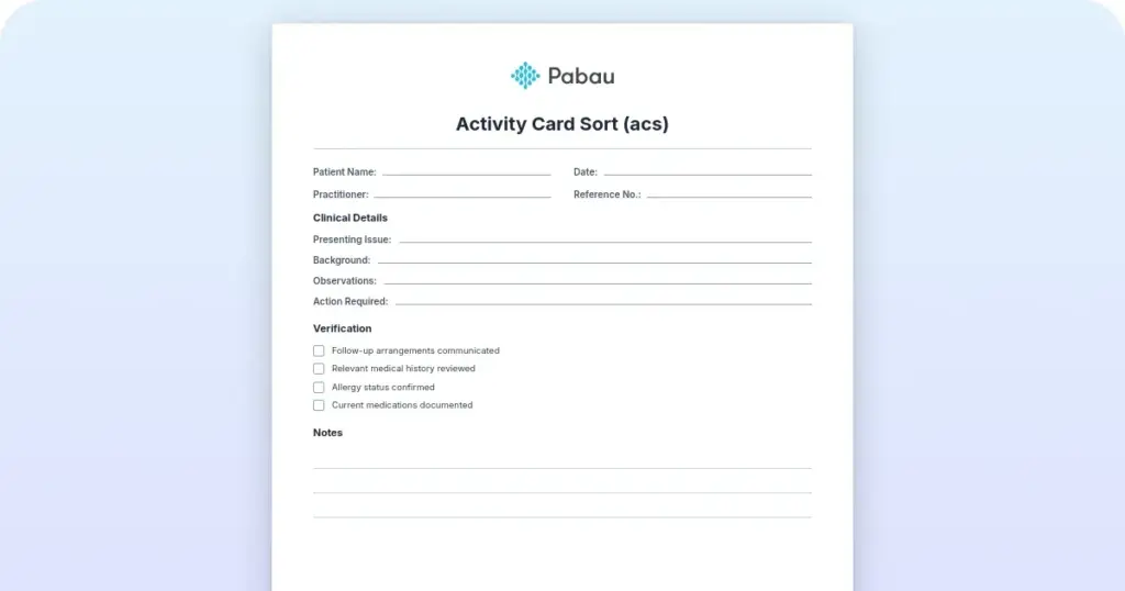 How to measure daily activity participation with the Activity Card Sort (ACS) preview from Pabau