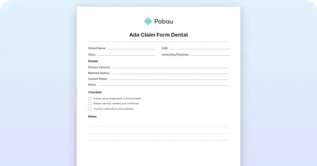 ADA claim form dental: Complete guide & free PDF download preview from Pabau