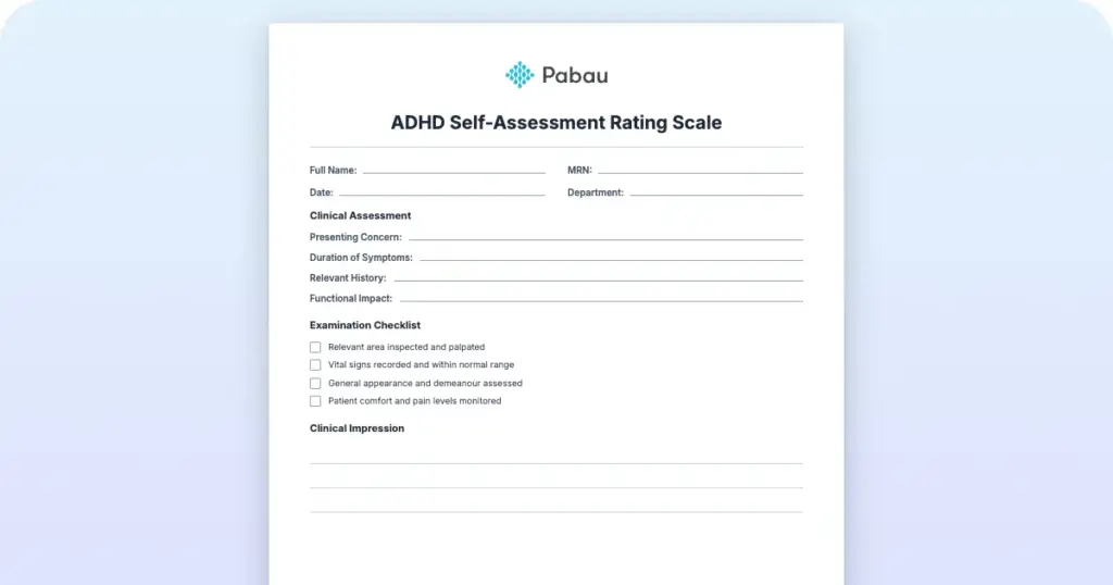 Adhd Self Assessment Rating Scale