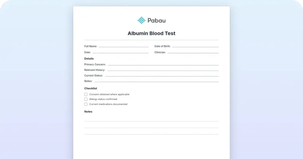 Albumin Blood Test: What It Measures preview from Pabau