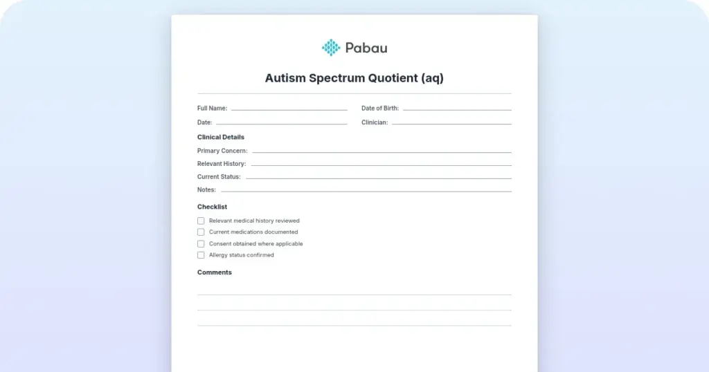 Autism spectrum quotient (AQ): scoring, cut-offs, and clinical use preview from Pabau
