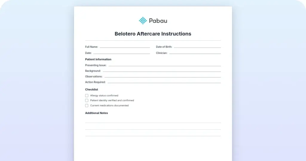 Belotero aftercare instructions for optimal recovery preview from Pabau