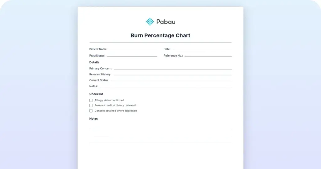 Burn Percentage Chart: Essential for Clinicians preview from Pabau
