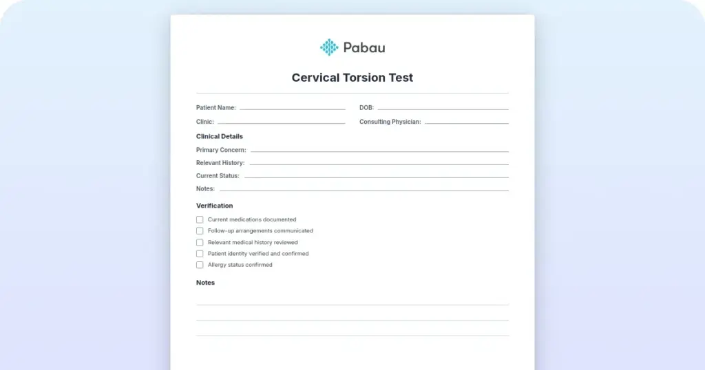 Cervical torsion test: How to perform and interpret it preview from Pabau