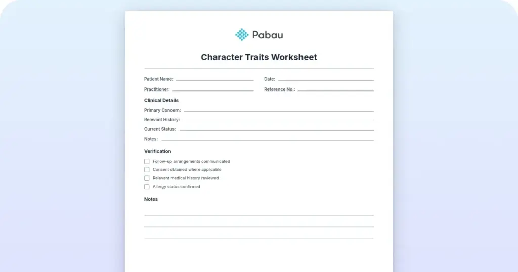 Character traits worksheet: Free printable for K-6 teachers preview from Pabau