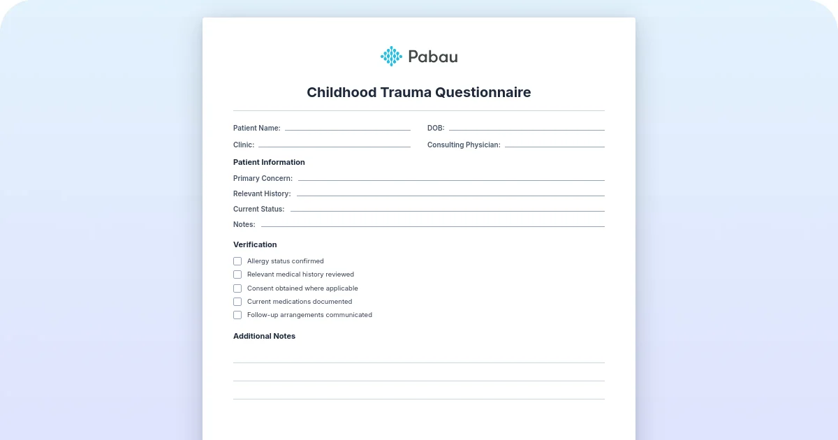 Lab Inventory Management Pdf Childhood Trauma Questionnaire - Free PDF Download | Pabau
