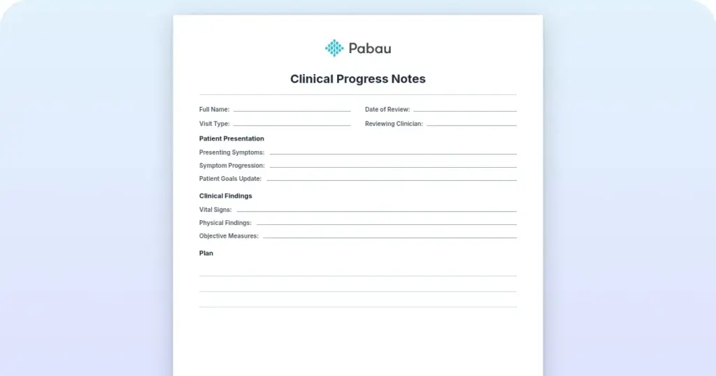 Clinical progress notes: Template, examples, and how to write one preview from Pabau