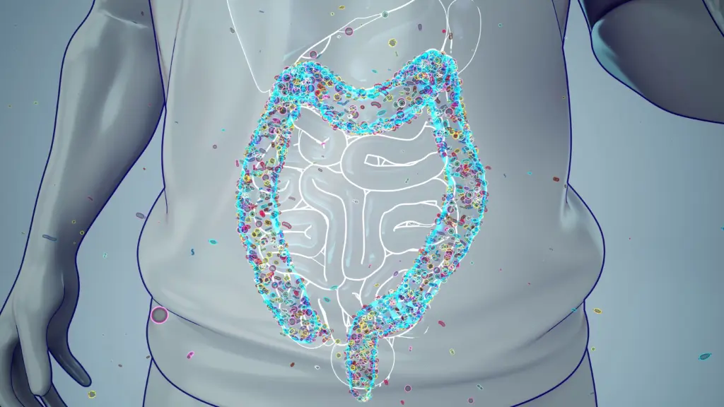 Conceptual 3d illustration of a microbiome