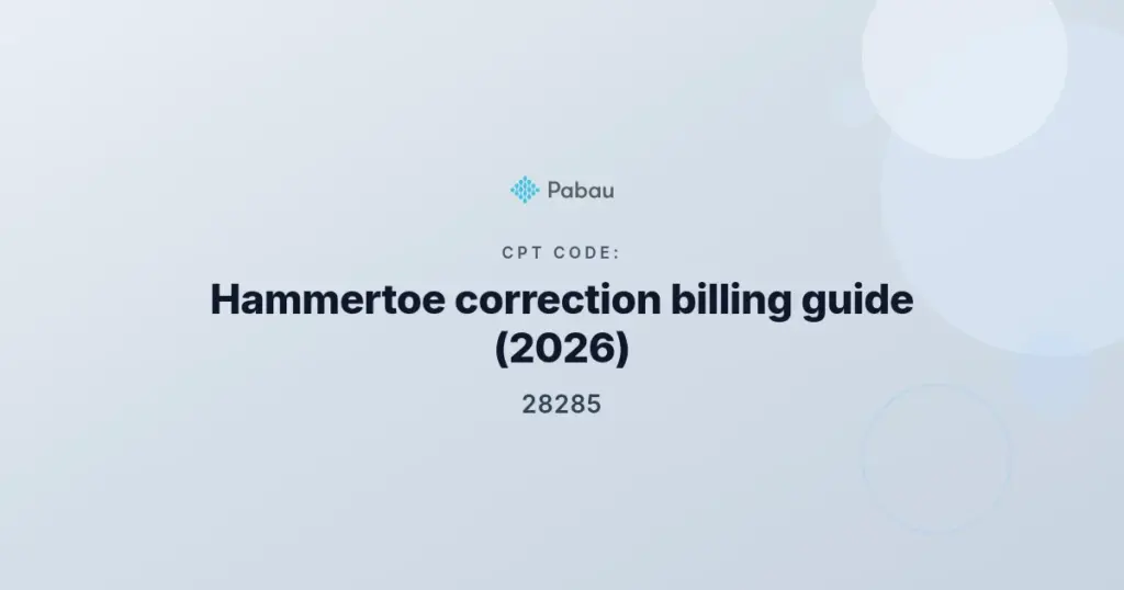 CPT code 28285 hammertoe correction billing guide