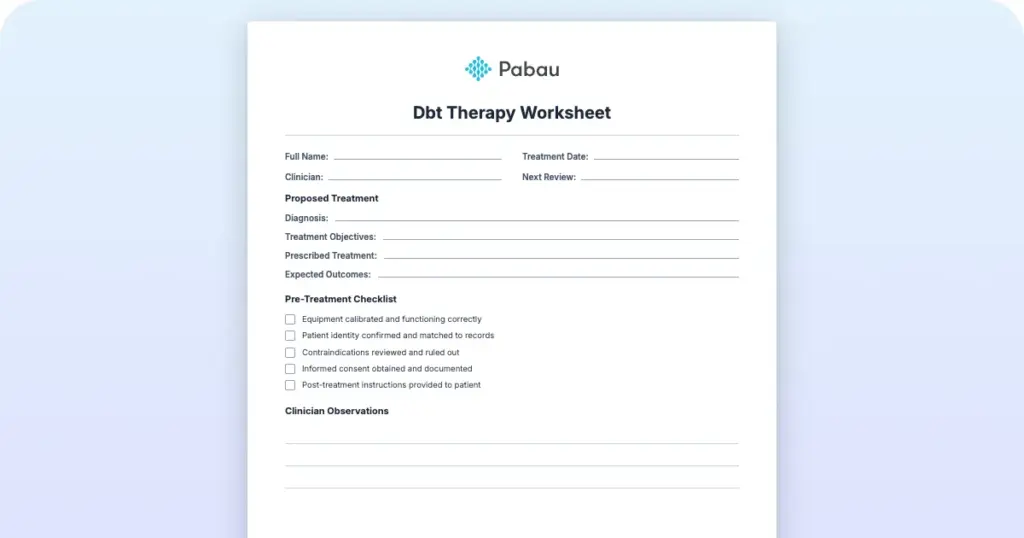Dbt Therapy Worksheet