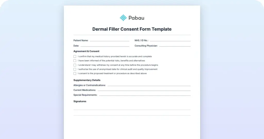 Dermal Filler Consent Form Template